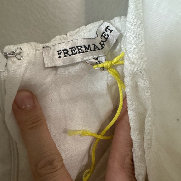 FreeMarket PROTECTING MY PEACE WOVEN MIDI DRESS Elegant Off-Shoulder White Dress - Picture 4 of 5